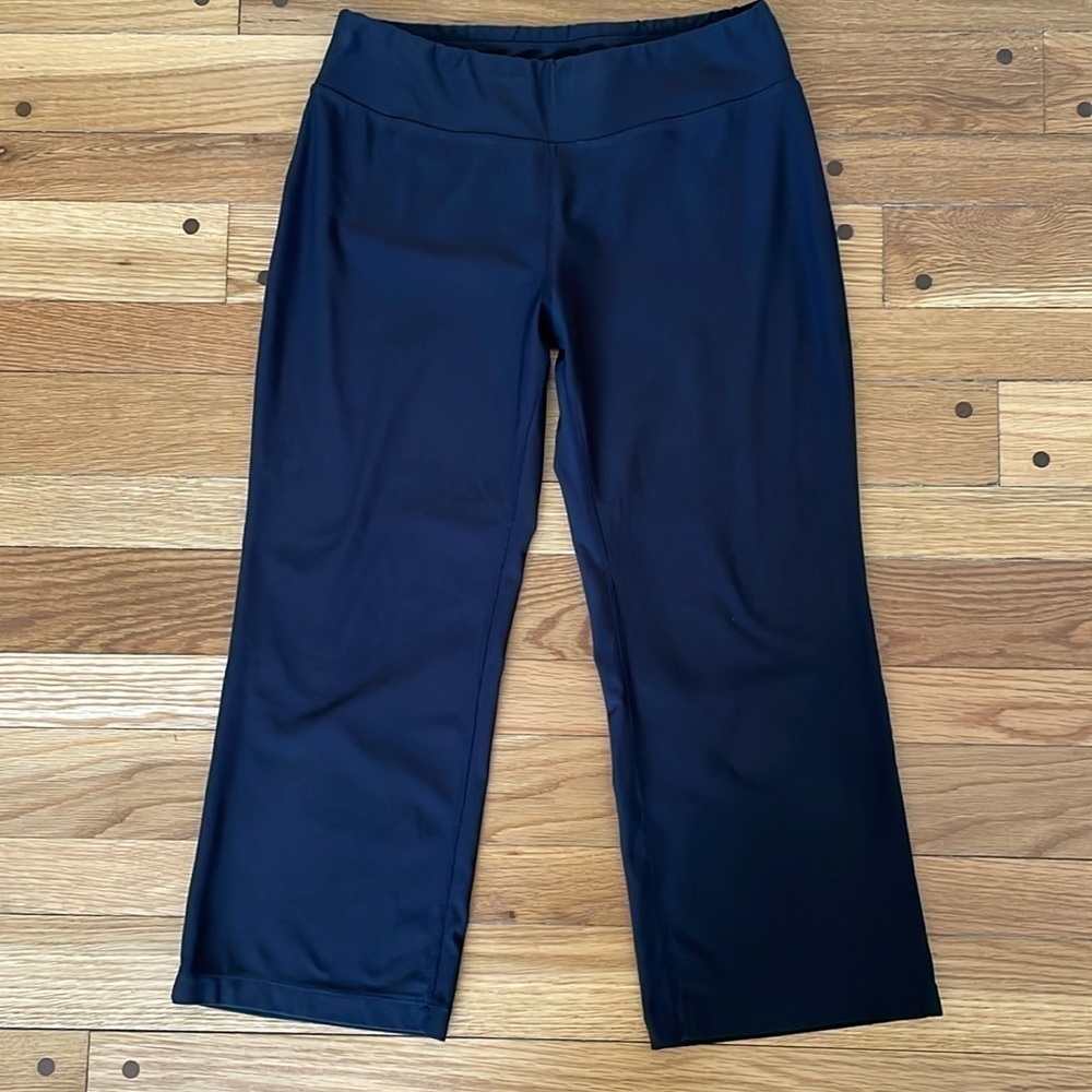 Lucy Wide Leg Black Crop Ankle Athletic Yoga Athleisure Pants Women S